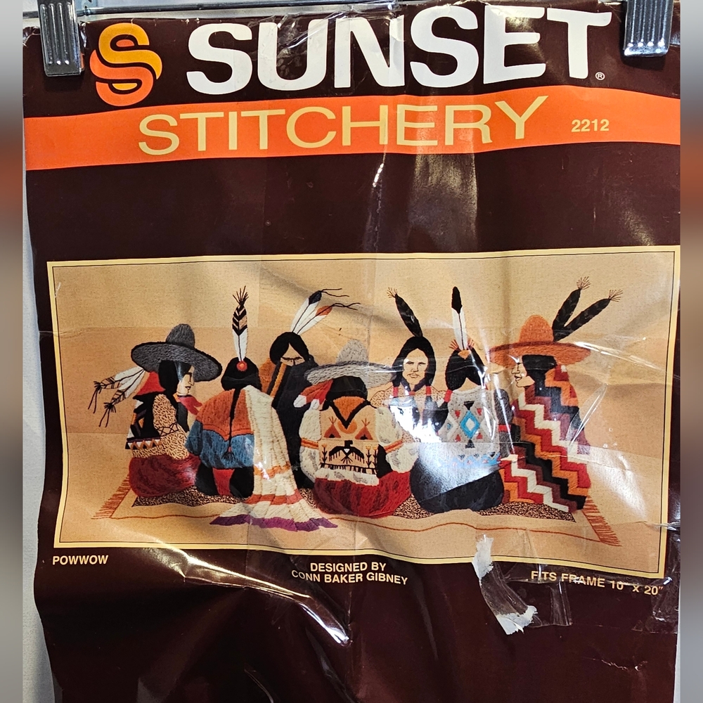 Sunset Stitchery Powwow 2212 By Conn Baker Gibney Embroidery Crewel Kit